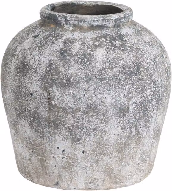 Love Lace Aged Stone Ceramic Tabletop Vase in Beige, Sand and Grey, H 30.0 cm x W 29.0 cm x D 29.0 cm – 1