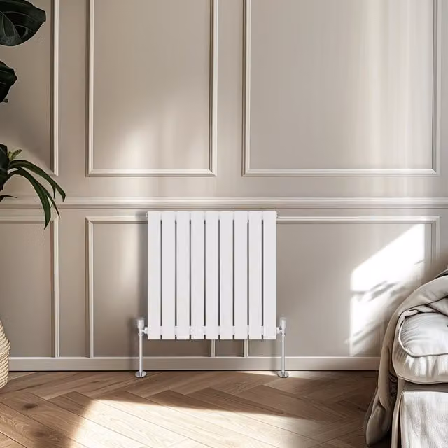 Right Radiators Single Panel Flat Panel Horizontal Radiator in White, Height: 61.2 cm