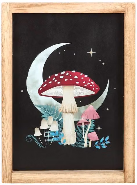 Something Different Forest Mushroom Framed Art Print in Jet Black