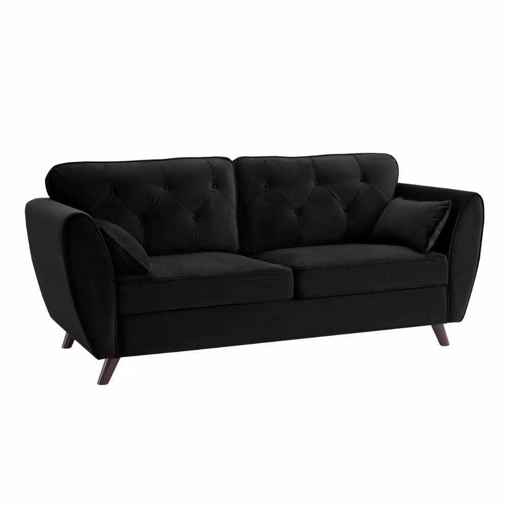 Home Detail Mona 3 Seater Chesterfield Sofa in Black Velvet Fabric – 2