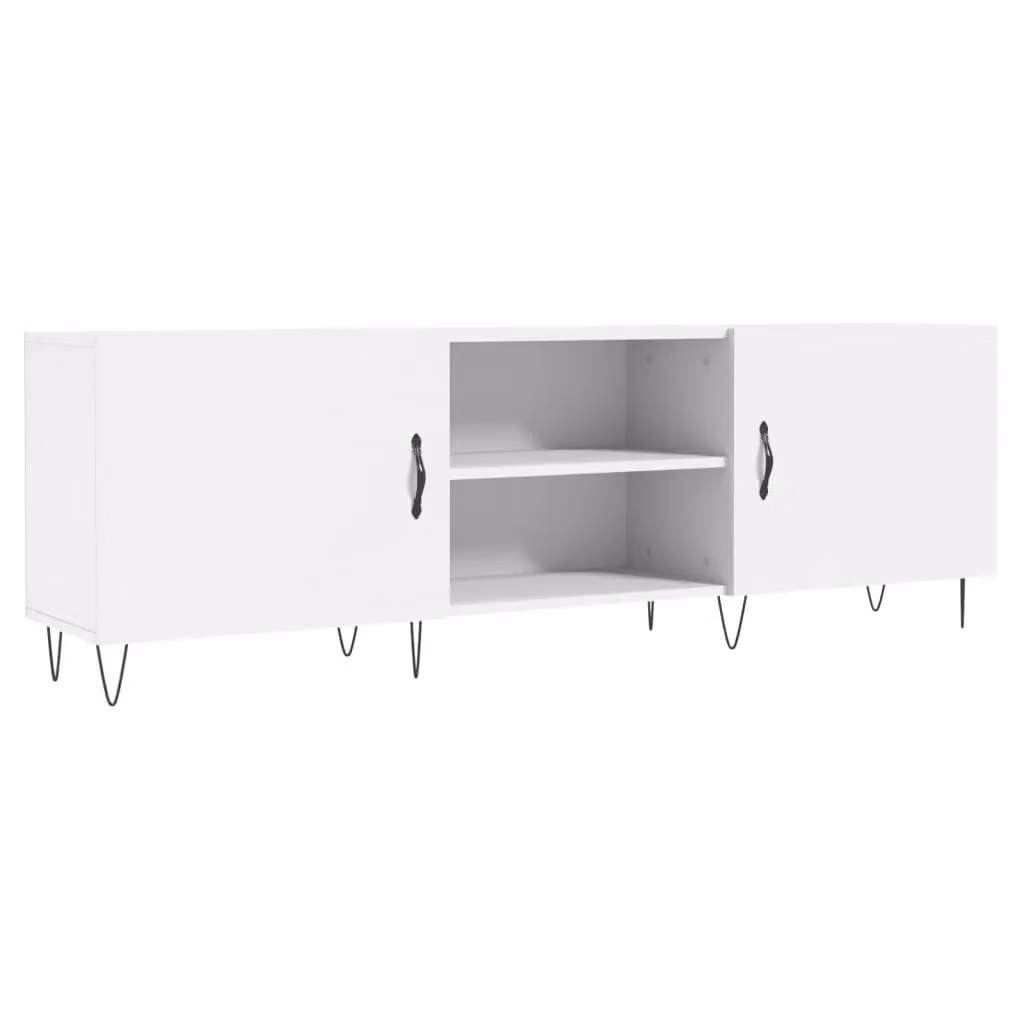 Berkfield Home Modern White TV Cabinet W: 150 cm, D: 30 cm, H: 50 cm – 2