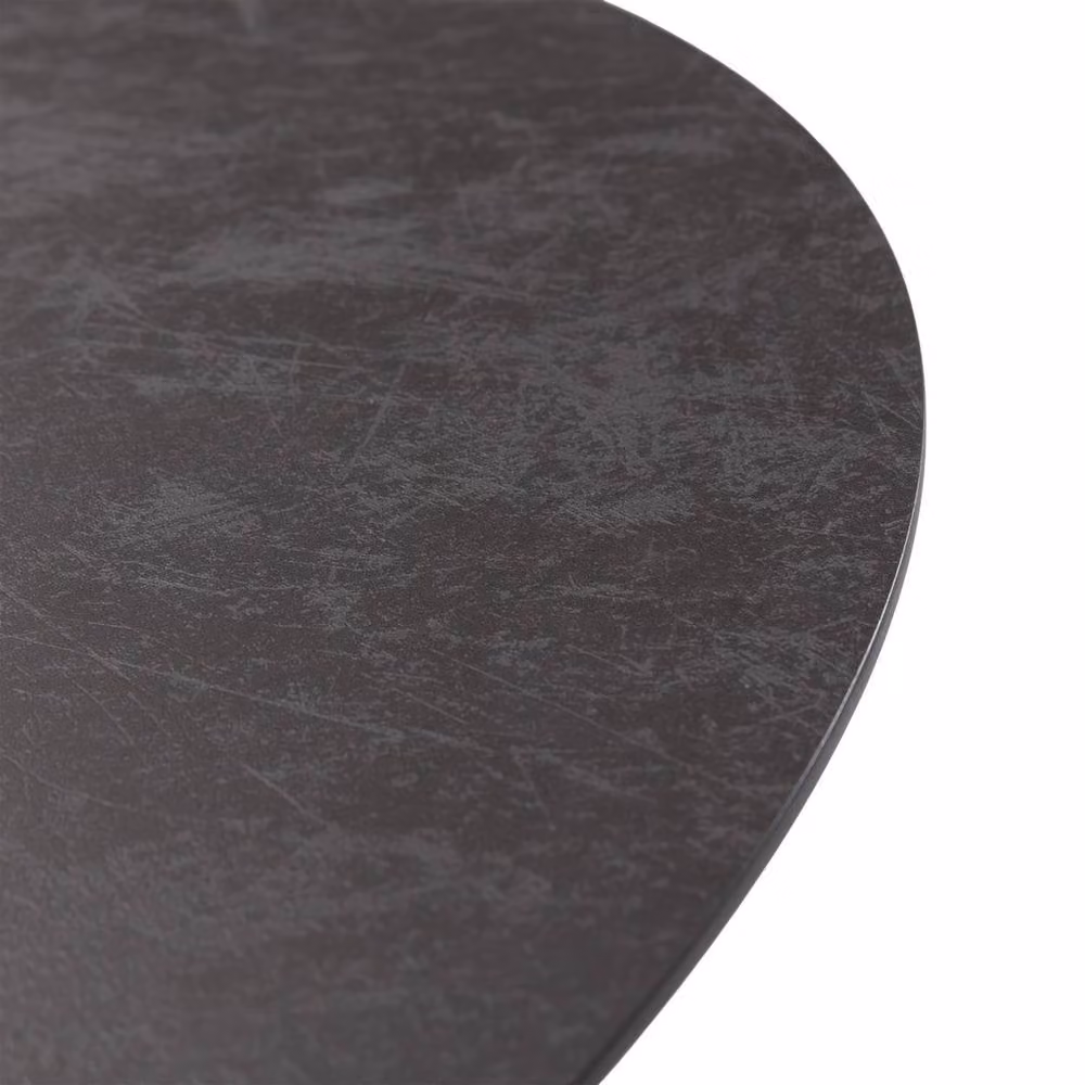 CALICOSY MAYA Round Oak Wood Dining Table with Black Metal Legs, Diameter: 120 cm, Height: 76 cm – 4