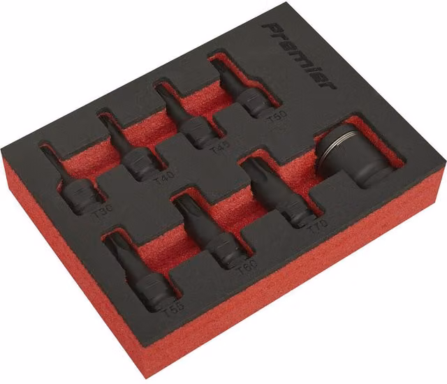 Loops 8 Piece Impact TRX-Star Socket Bit Set, 3/8 inch Sq Drive, Chrome Molybdenum Steel, Black and Multicolour – 1