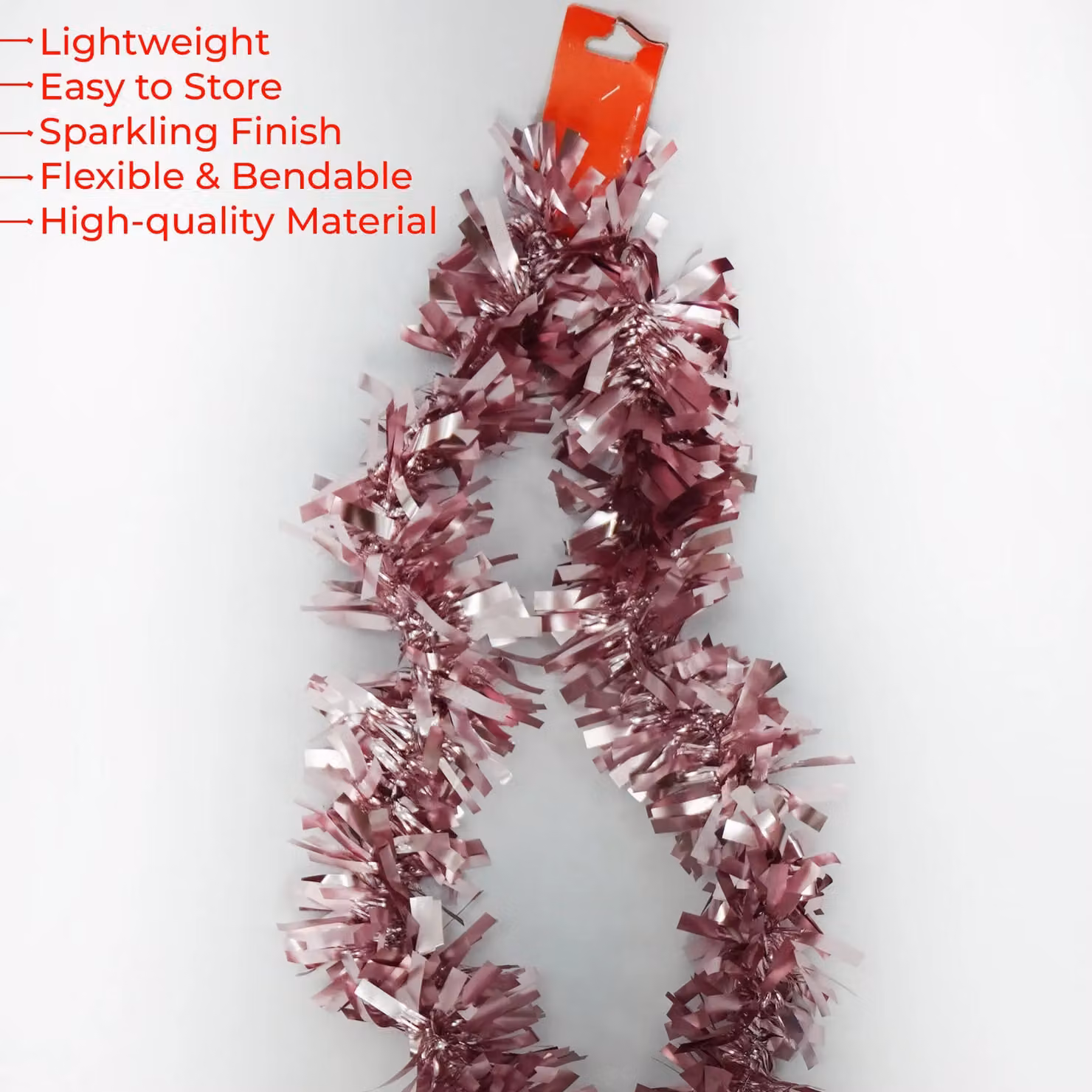 Neel Blue Shiny Metallic Chunky Tinsel Garland for Christmas and Parties in Pink and Blue
