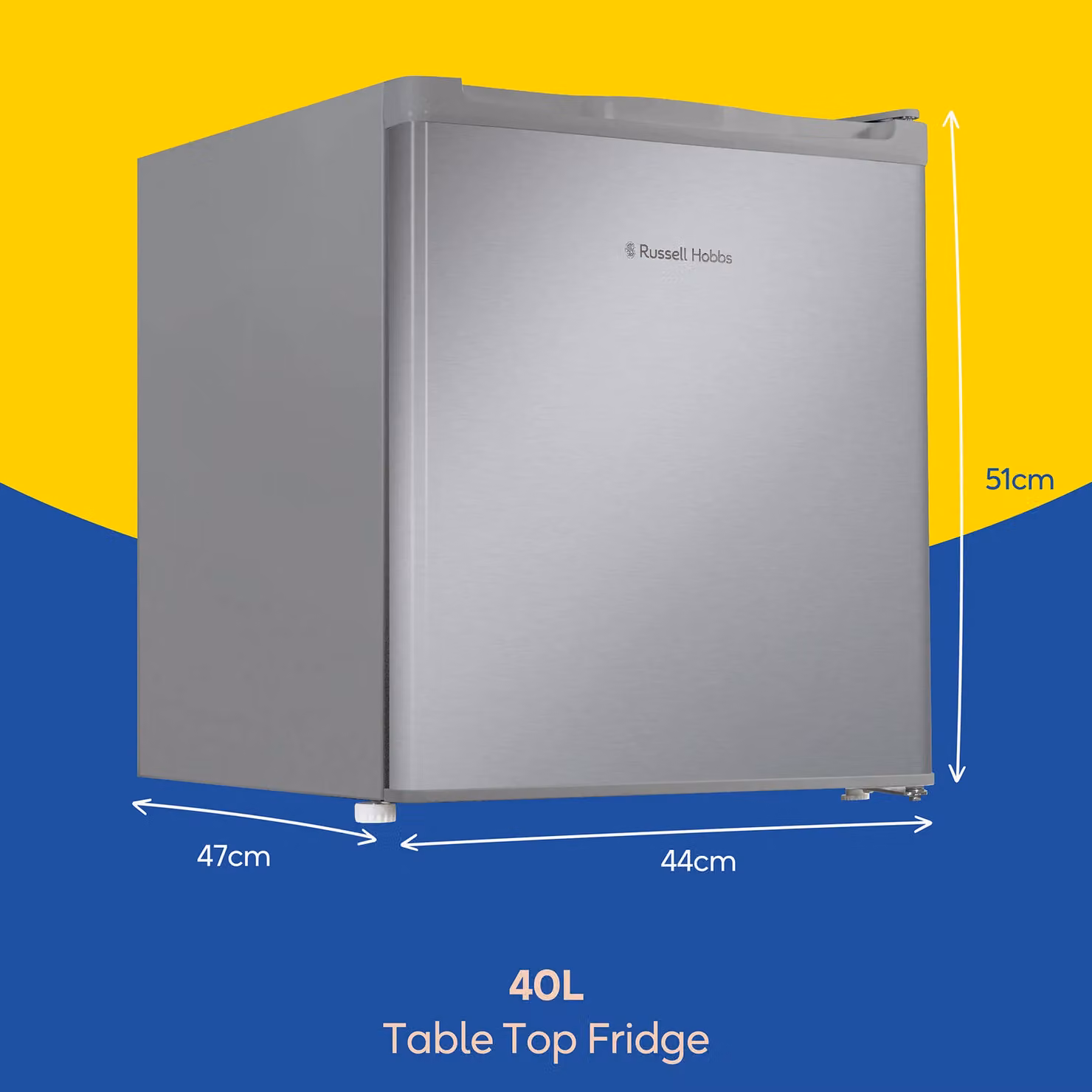 Russell Hobbs 40L Silver Larder Mini Fridge with Reversible Door and Bottle Rack – 2