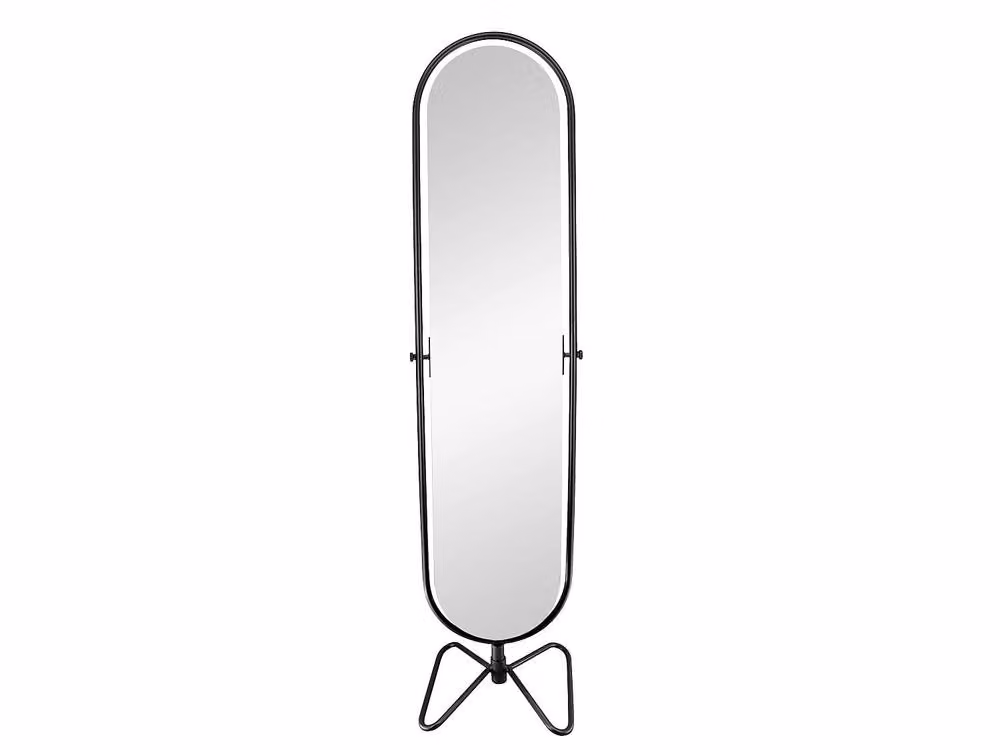OZAIA Pivoting Full-Length Mirror on Metal Stand, Black, W: 40 cm, H: 169 cm – 2