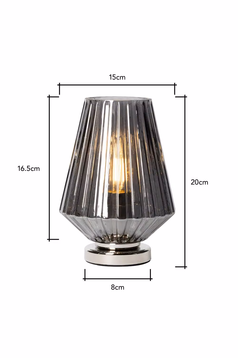 BHS Lighting Poplar Silver Chrome Glass Tabletop Tealight Holder – 3