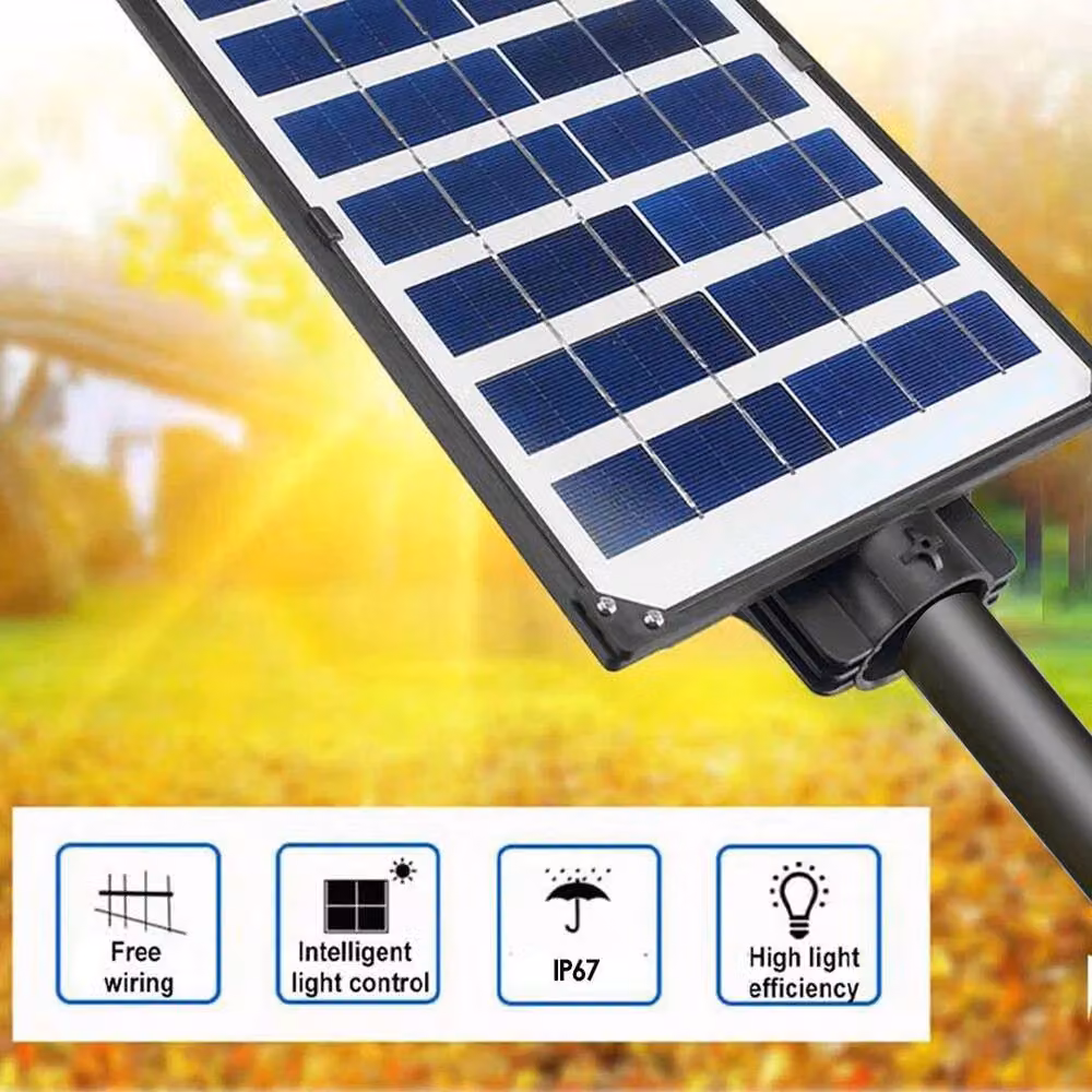 FLAVORA Commercial Solar LED Street Light with Motion Sensor and Remote Control, Black – 5