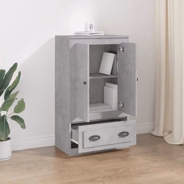 Berkfield Home Modern Highboard in Concrete Grey, W/D/H: 60 x 35.5 x 103.5 cm – 1