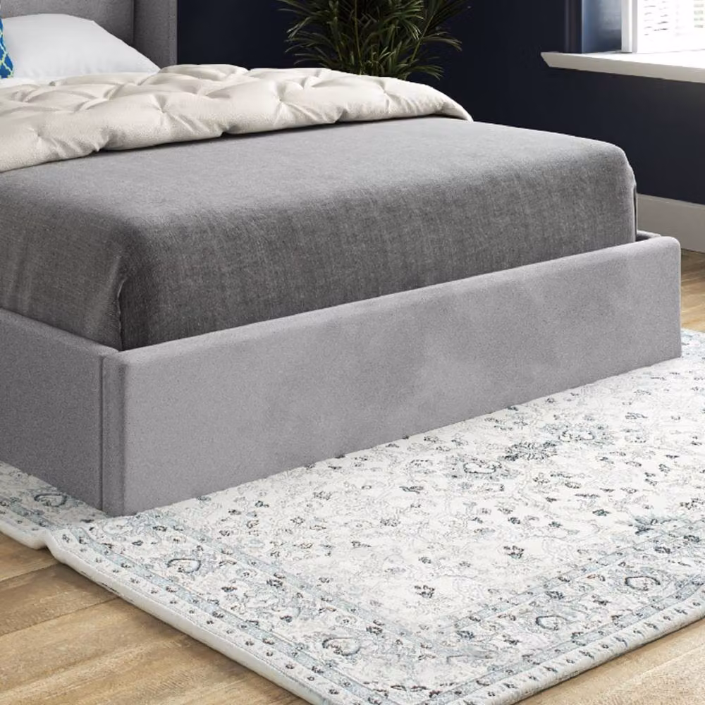 Casani Rainham Grey Soft Velvet Upholstered Designer Bed Frame, W/D/H: 120 x 200 x 128 cm – 5