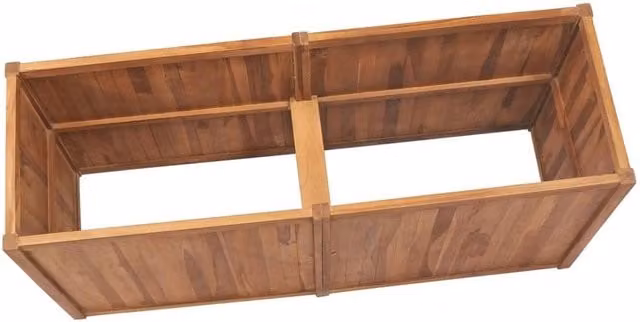 Berkfield Home Garden Raised Bed in Brown Solid Teak Wood, W/D/H: 150 x 50 x 70 cm – 1