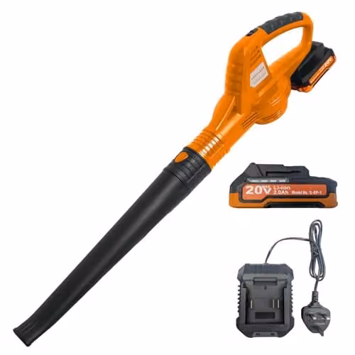 Lazy Tools Cordless Leaf Blower with Rechargeable Battery in Orange