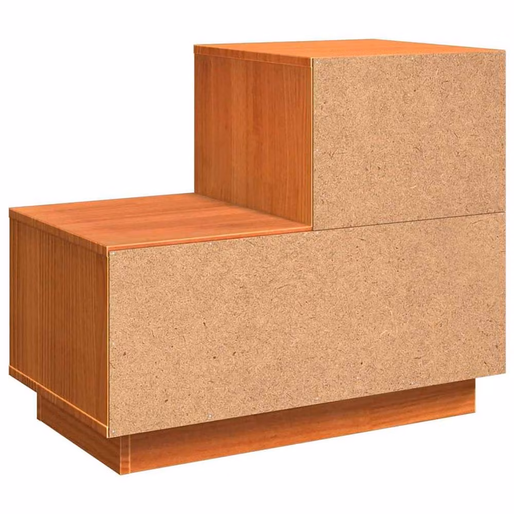 Berkfield Home Modern Bedside Cabinet Set of 2, Wax Brown Solid Pinewood, W: 60 cm, D: 34 cm, H: 51 cm – 6