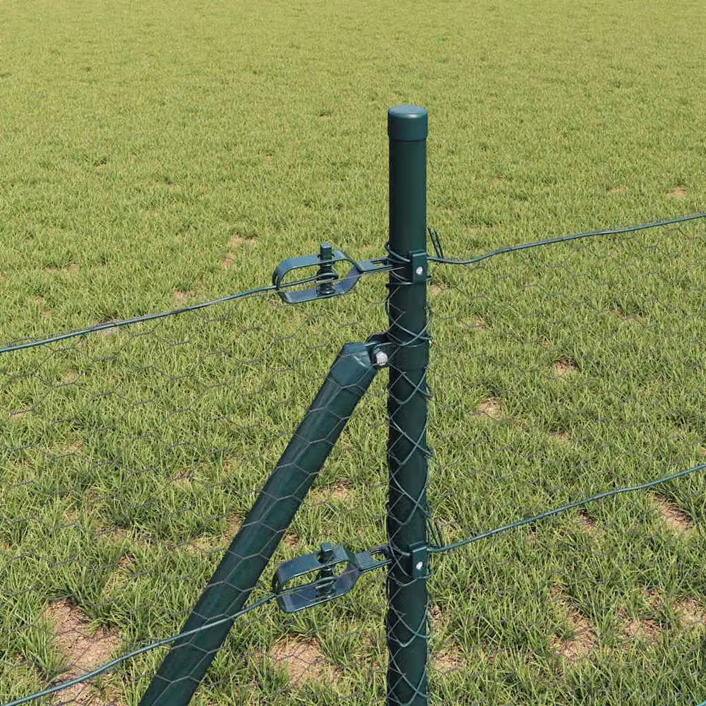Berkfield Home Green PVC-Coated Steel Hexagon Fence, H: 80 cm, W: 50 m – 3