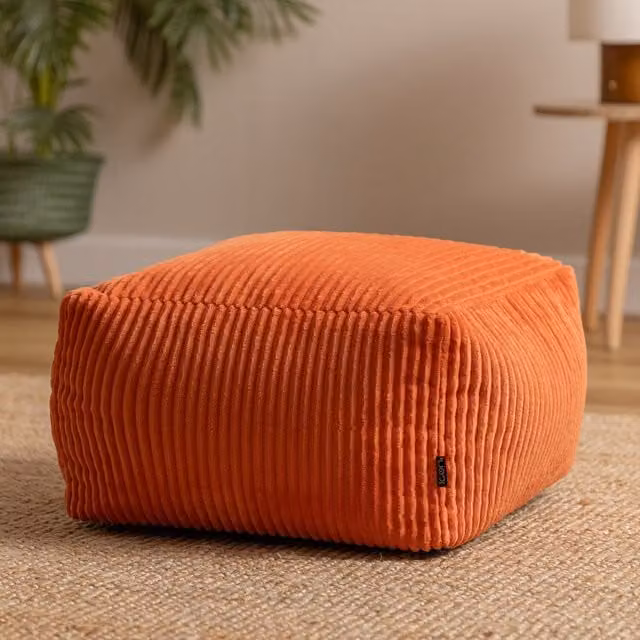 icon Cord Footstool in Terracotta Orange