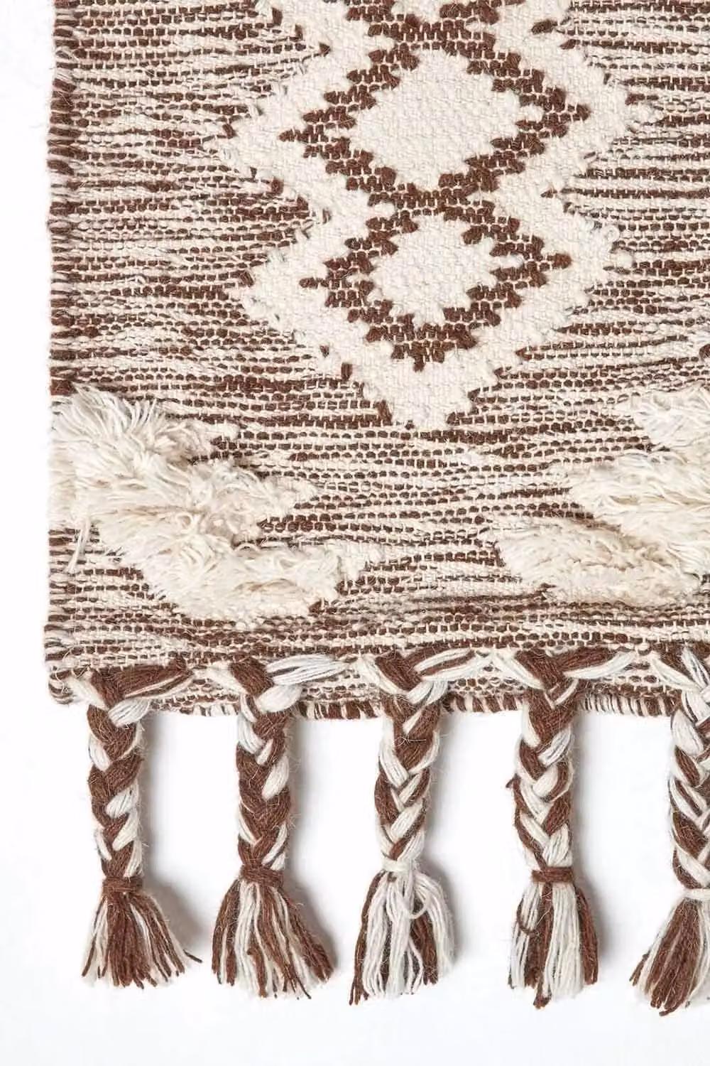 Homescapes Lhasa Handwoven Textured Kilim Wool and Cotton Rug in Brown, W: 120 cm, L: 170 cm – 2