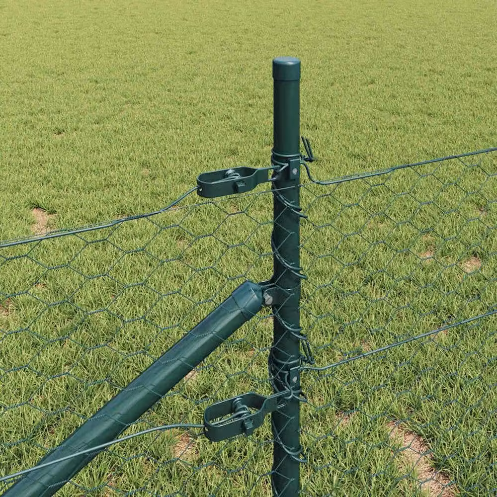 Berkfield Home Green Steel Hexagon Fence, H: 0.4 m x W: 25 m – 3