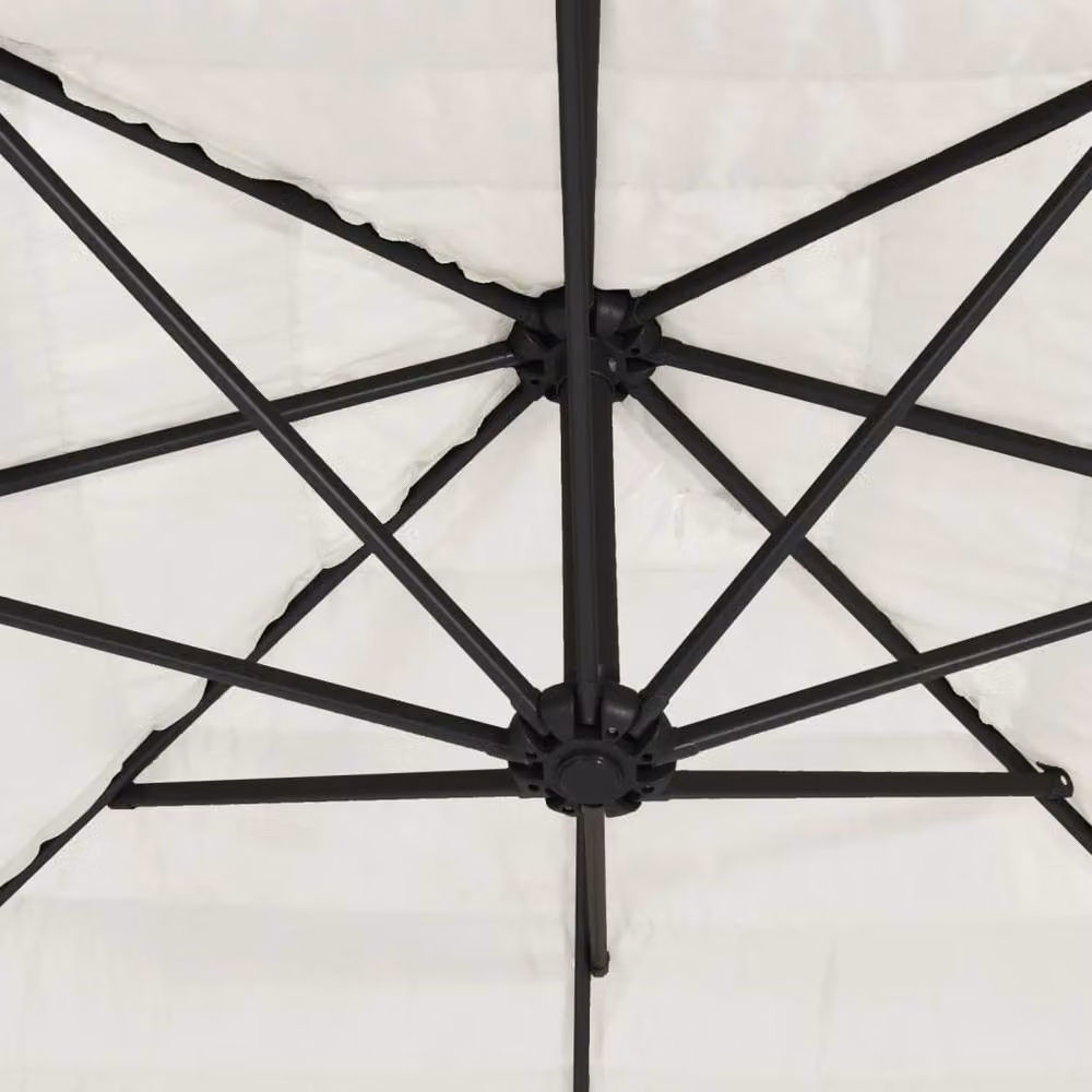 Berkfield Home White Garden Parasol with Steel Pole, W/D/H: 290 x 290 x 238 cm – 3