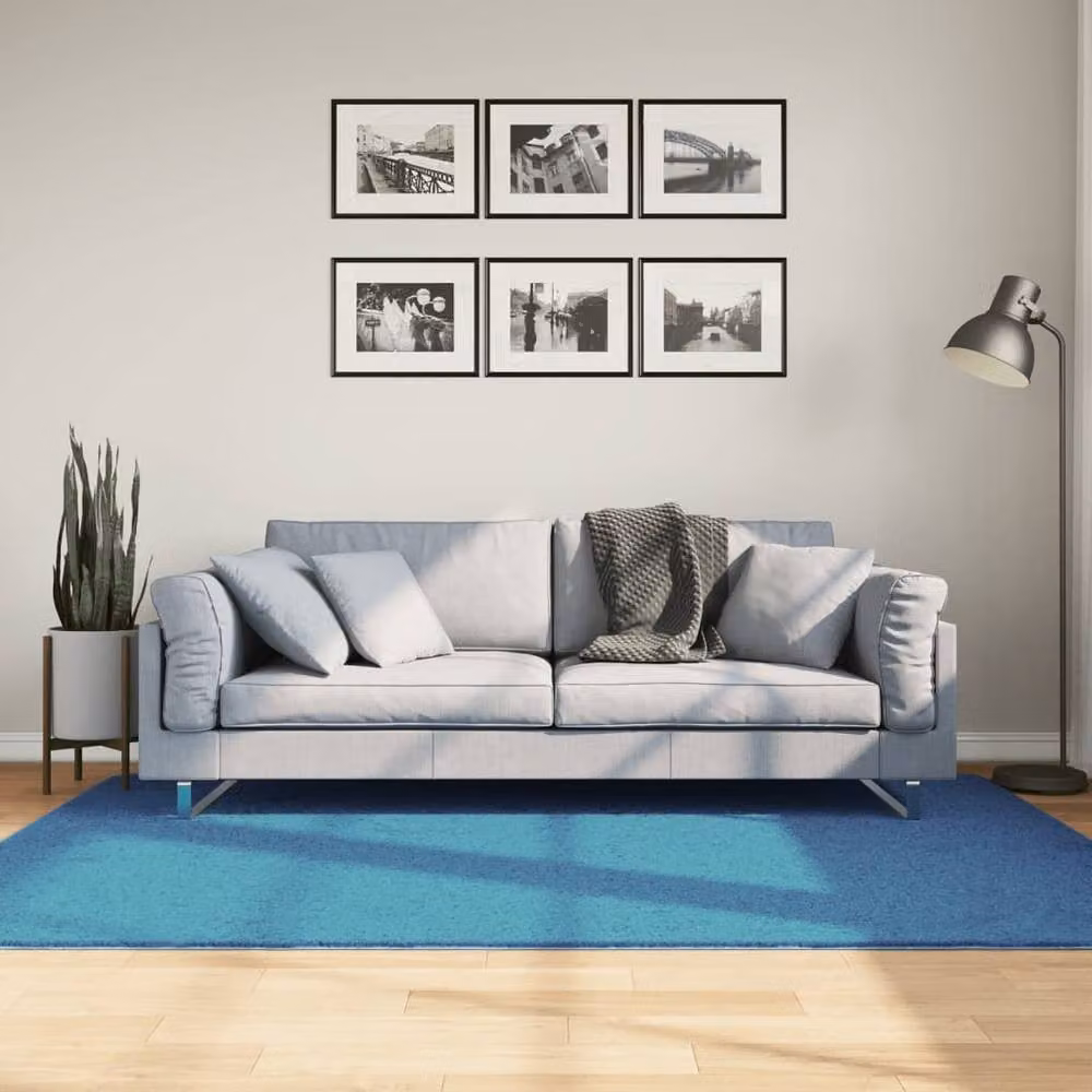 Berkfield Home Oviedo Short Pile Rug in Turquoise Blue, W: 140 cm x L: 200 cm – 2