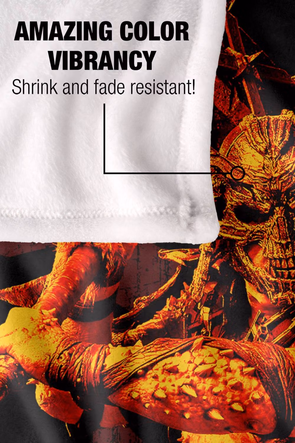 Warner Bros. Mortal Kombat 2 Shao Kahn Hammer Super Soft Silky Touch Throw Blanket, Black and Multicolour, Extra Large – 4