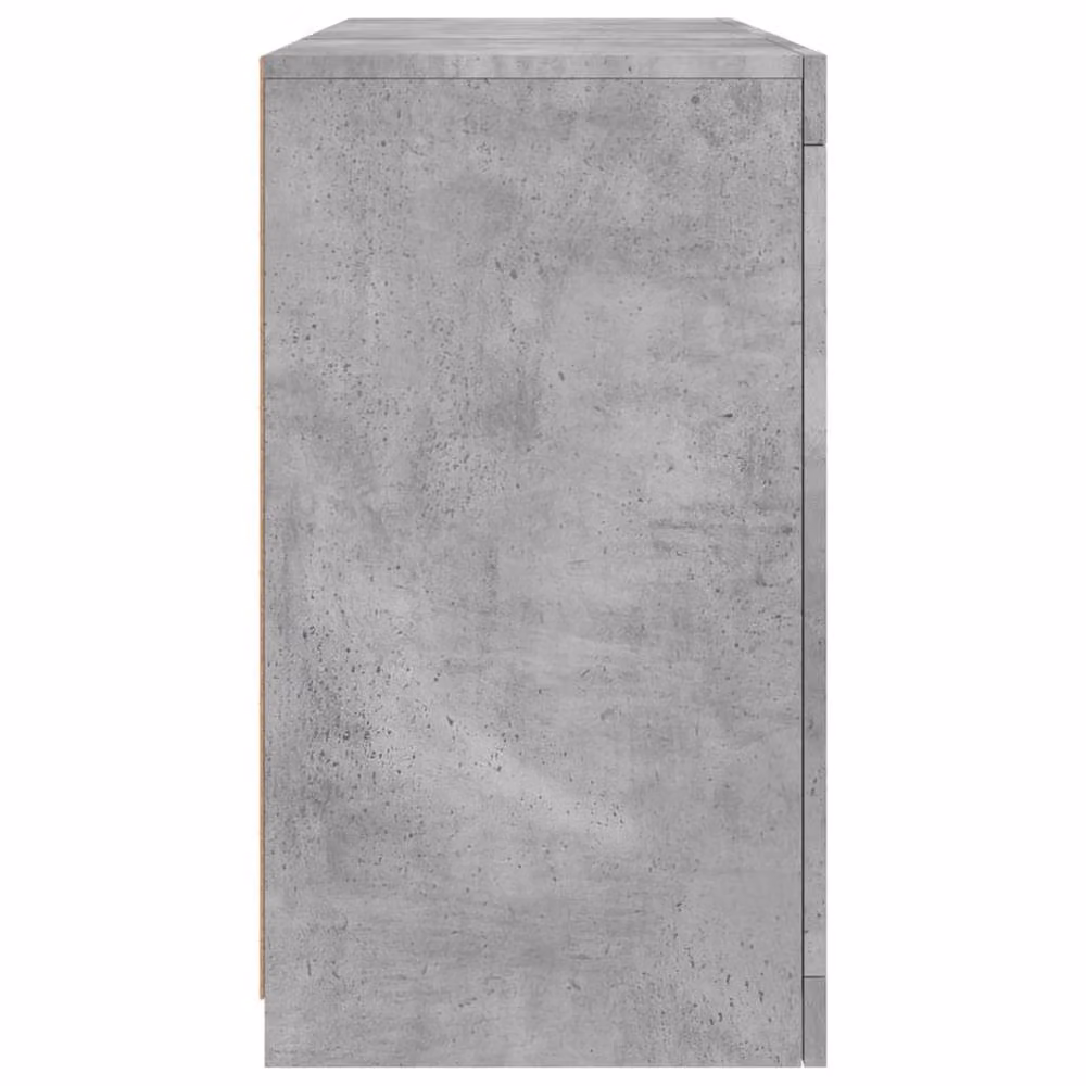 Berkfield Home Modern Sideboard with Integrated LED Lights in Concrete Grey, W/D/H: 123 x 37 x 67 cm – 4