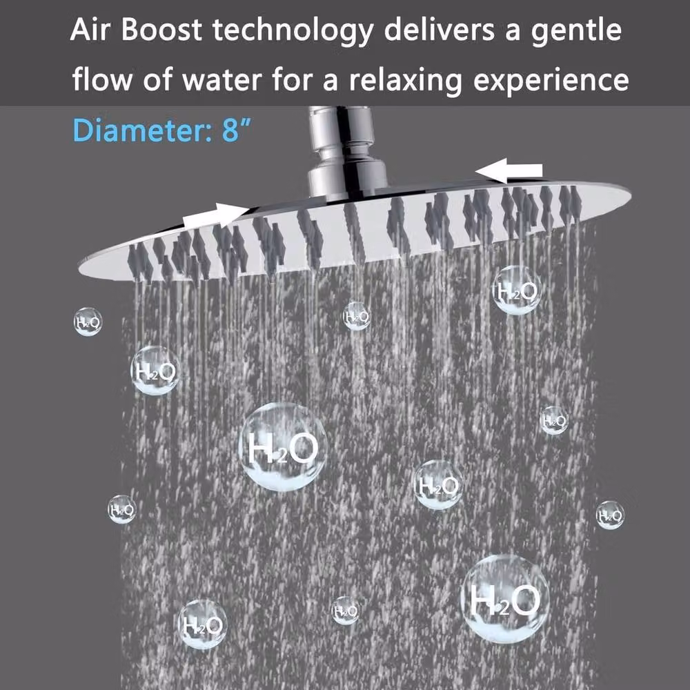 NESTLUNE R-08B Thermostatic Twin Head Shower Mixer Set with Hand Shower and Overhead Shower in Silver and Chrome – 3