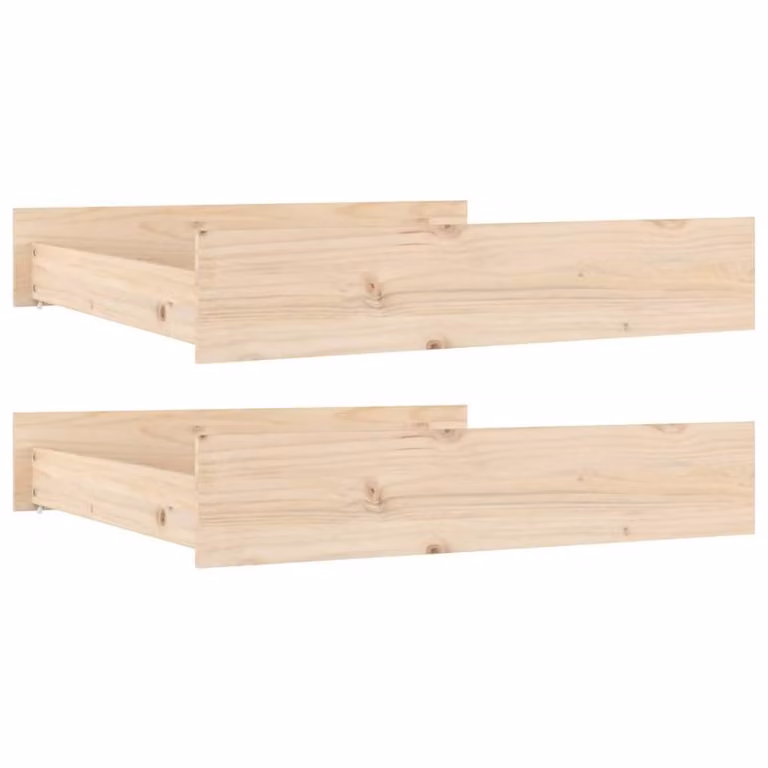 Berkfield Home Set of 2 Rustic Solid Wood Pine Bedside Drawers in Brown