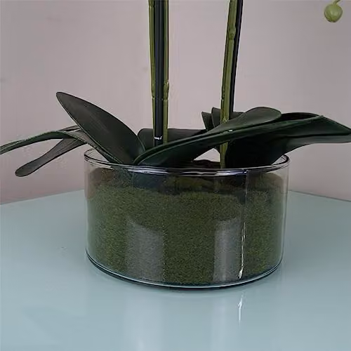 Leaf Design UK Pink Artificial Orchid with Glass Planter, Height: 50 cm – 3