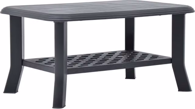 Berkfield Home Anthracite Coffee Table in Black Plastic, W/D/H: 90 x 60 x 46 cm