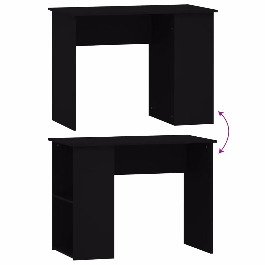 Berkfield Home Black Computer Desk in Engineered Wood, W/D/H: 100 x 55 x 75 cm – 5