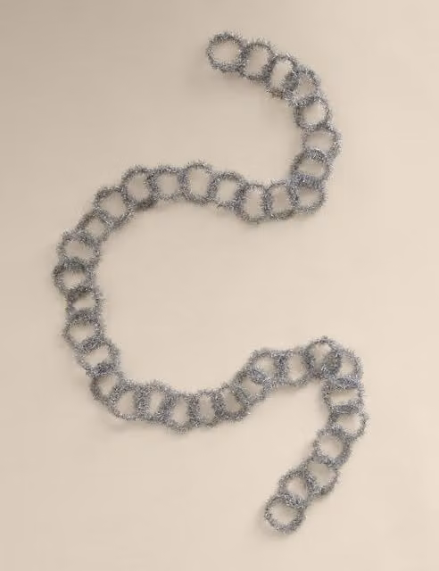 M&S Silver Tinsel Chain Christmas Garland