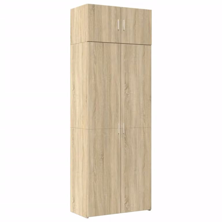 Berkfield Home Freestanding Storage Cabinet in Sonoma Oak Brown, W: 80 cm, D: 42.5 cm, H: 225 cm
