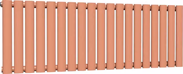 Lux Heat Oval Horizontal Single Wall Mounted Steel Radiator in Orange, W: 114 cm, H: 40 cm