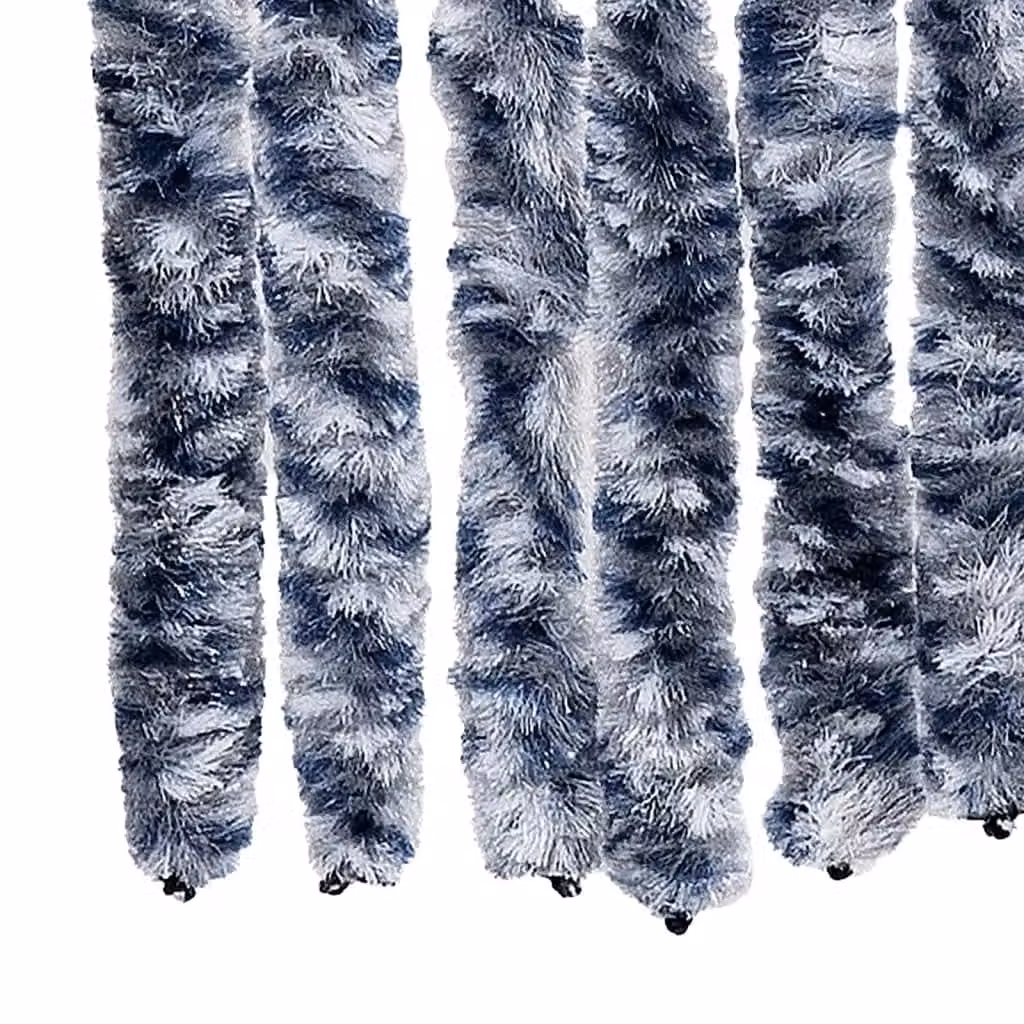 Berkfield Home Blue and White Striped Chenille Fly Curtain, W/H: 100 x 230 cm – 5