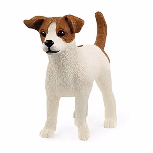 Schleich Farm World Jack Russell Terrier Figurine, White and Brown, W/D/H: 5 x 2 x 4 cm