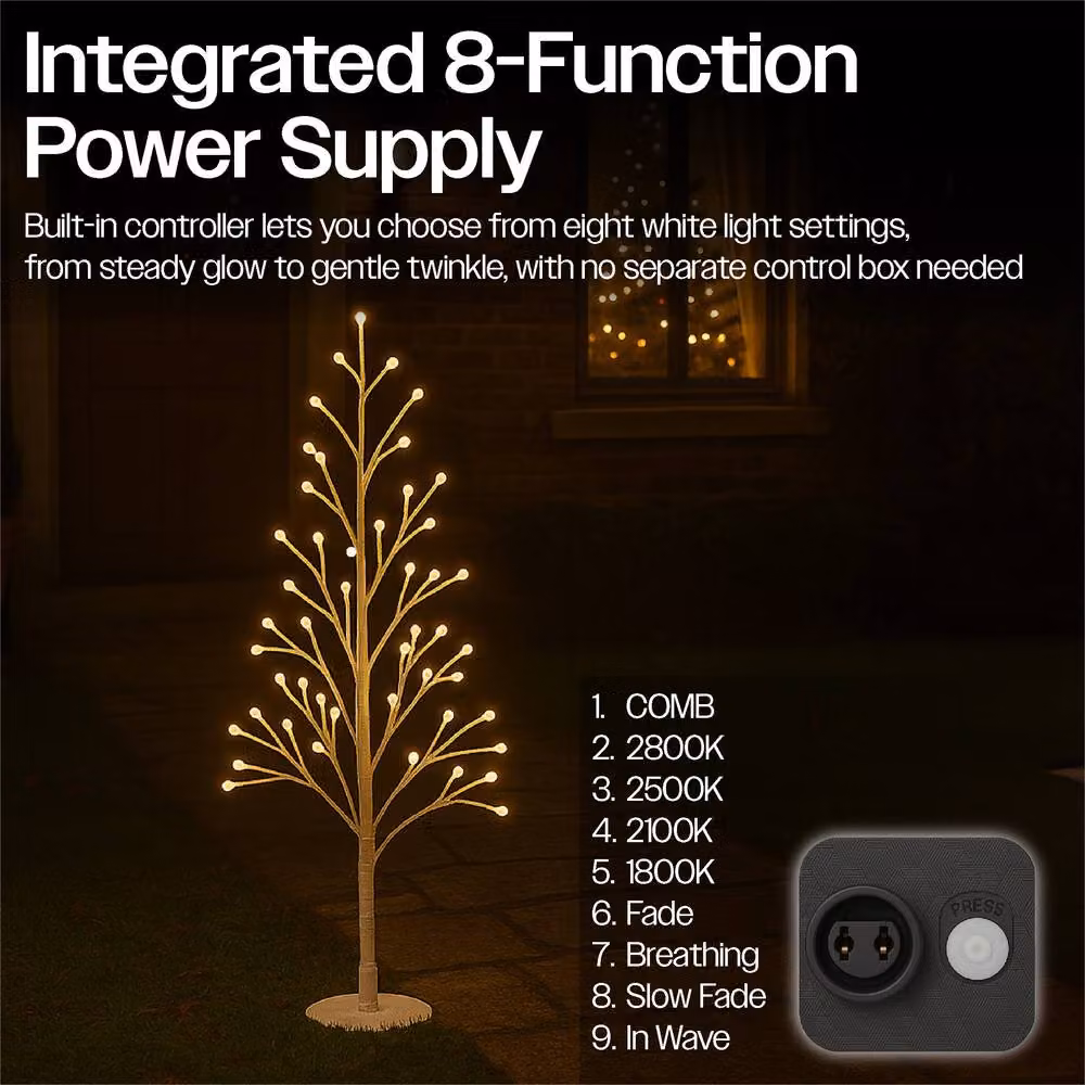 Xmas Haus White Micro LED Christmas Tree with 96 Warm White Lights, Height: 90 cm – 3