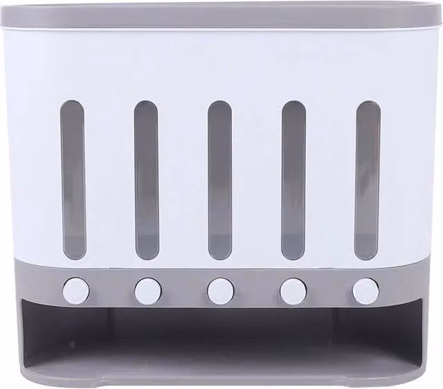 Kelvenix Airtight and Leakproof Plastic Cereal Storage Containers with Compartments, White and Transparent