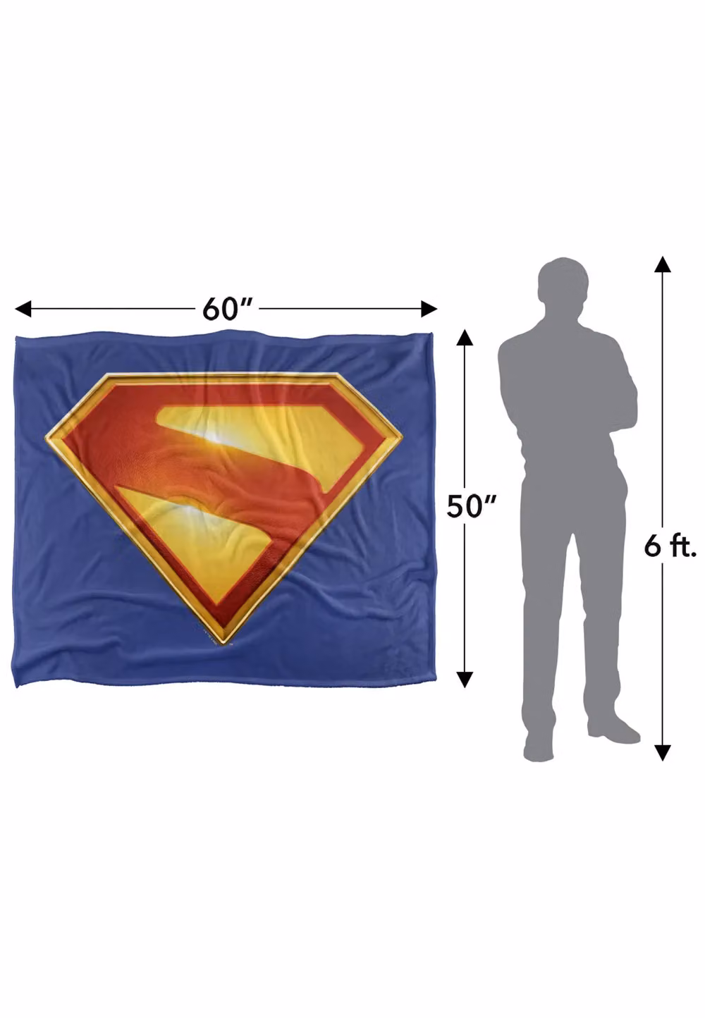 DC Comics Superman 2025 New Logo White Super Soft Fleece Throw Blanket, W/D/H: 152 x 127 cm – 5