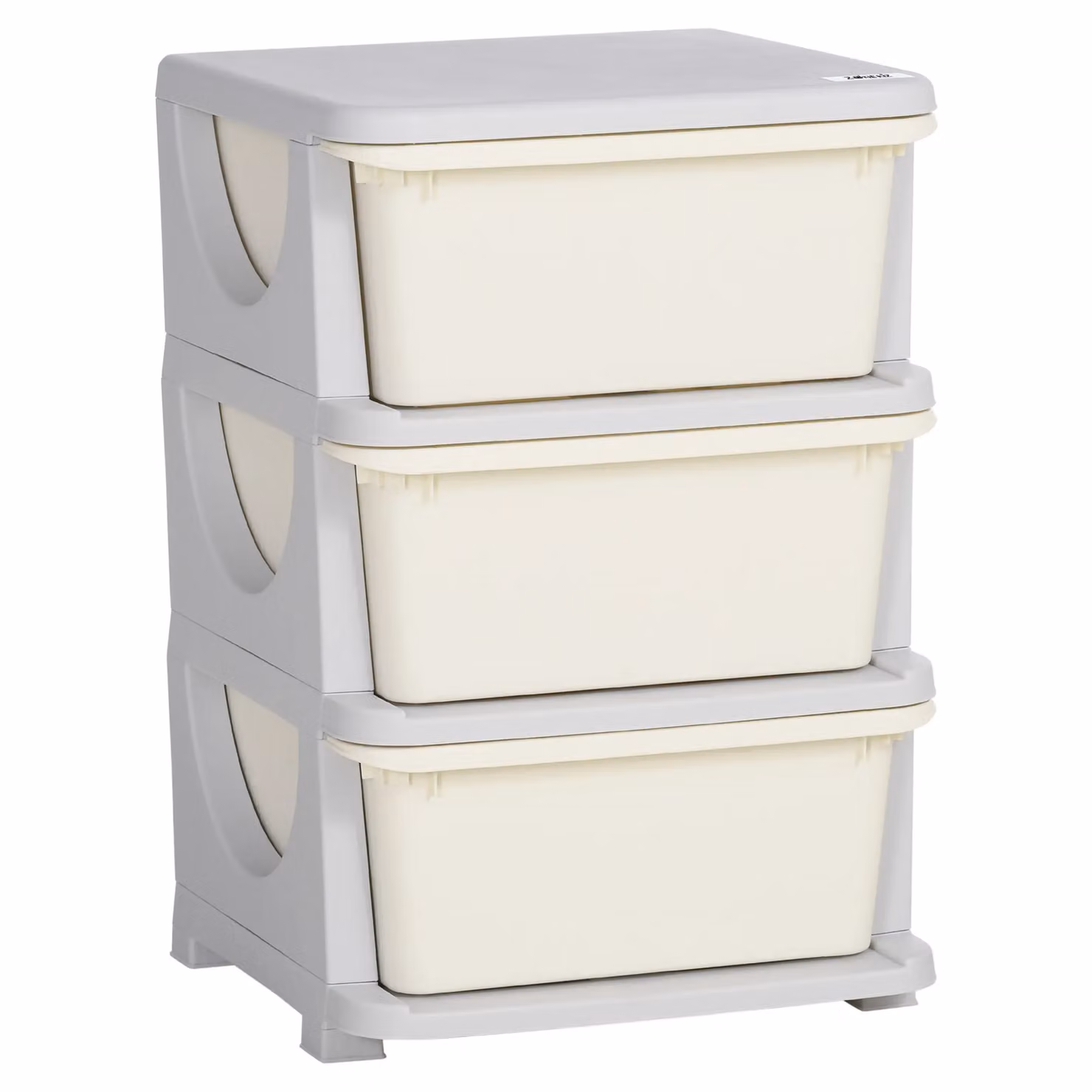 HOMCOM Kids 3 Tier Toy Storage Chest with 3 Drawers in White and Multicolour, W: 37 cm – 2