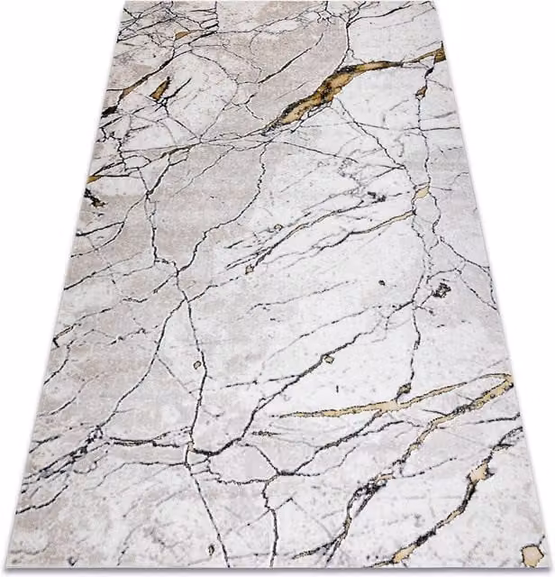 RugsX Gloss Geometric Art Deco Rug in Beige and Grey, W: 140 cm, D: 190 cm – 1