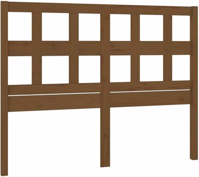 Berkfield Home Rustic Solid Pine Wood Bed Headboard, Brown, W: 125.5 cm, D: 4 cm, H: 100 cm – 1