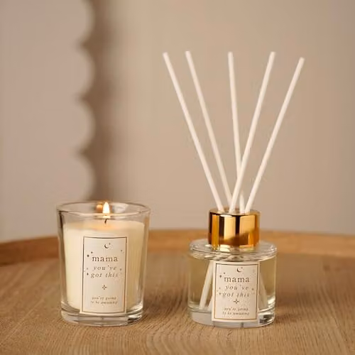 Bambino by Juliana Mama You Got This Reed Diffuser and Candle Set in White and Gold – 2