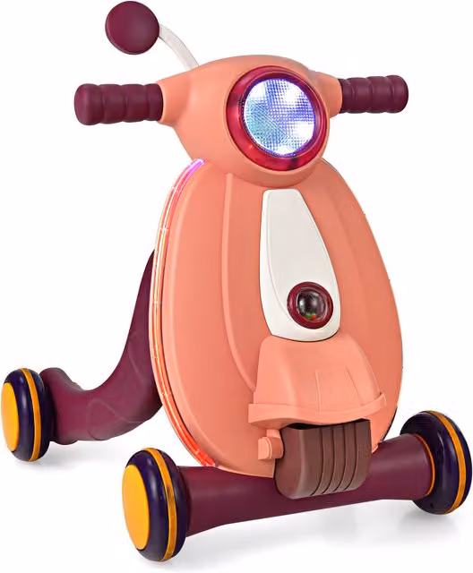 Costway 2 in 1 Sit to Stand Learning Push Along Walker in Pink – 1