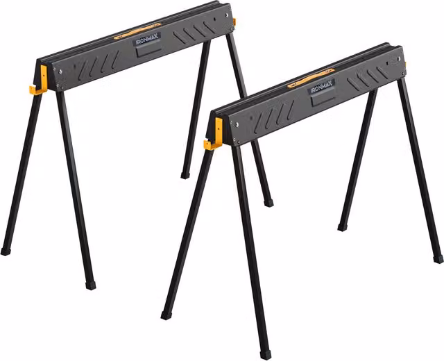 COSTWAY 2-Pack Folding Sawhorses, Black