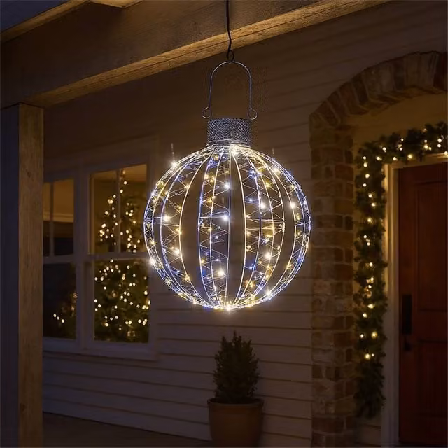 Xmas Haus Micro LED Ball Decoration, Warm White, W: 47 cm, H: 50 cm