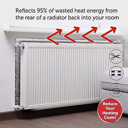 Almineez Silver Aluminium Radiator Reflective Foil Insulation Sheet, W: 60 cm x L: 5 m – 4