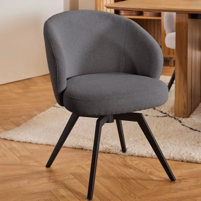 Furniture To Go Darlene Swivel Dining Chair in Grey Fabric