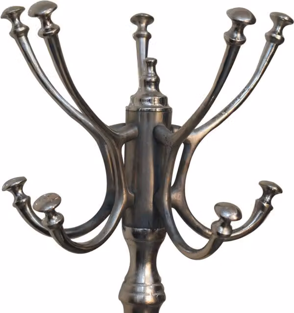 KDMK Silver Metal Industrial Post Tree Coat Stand