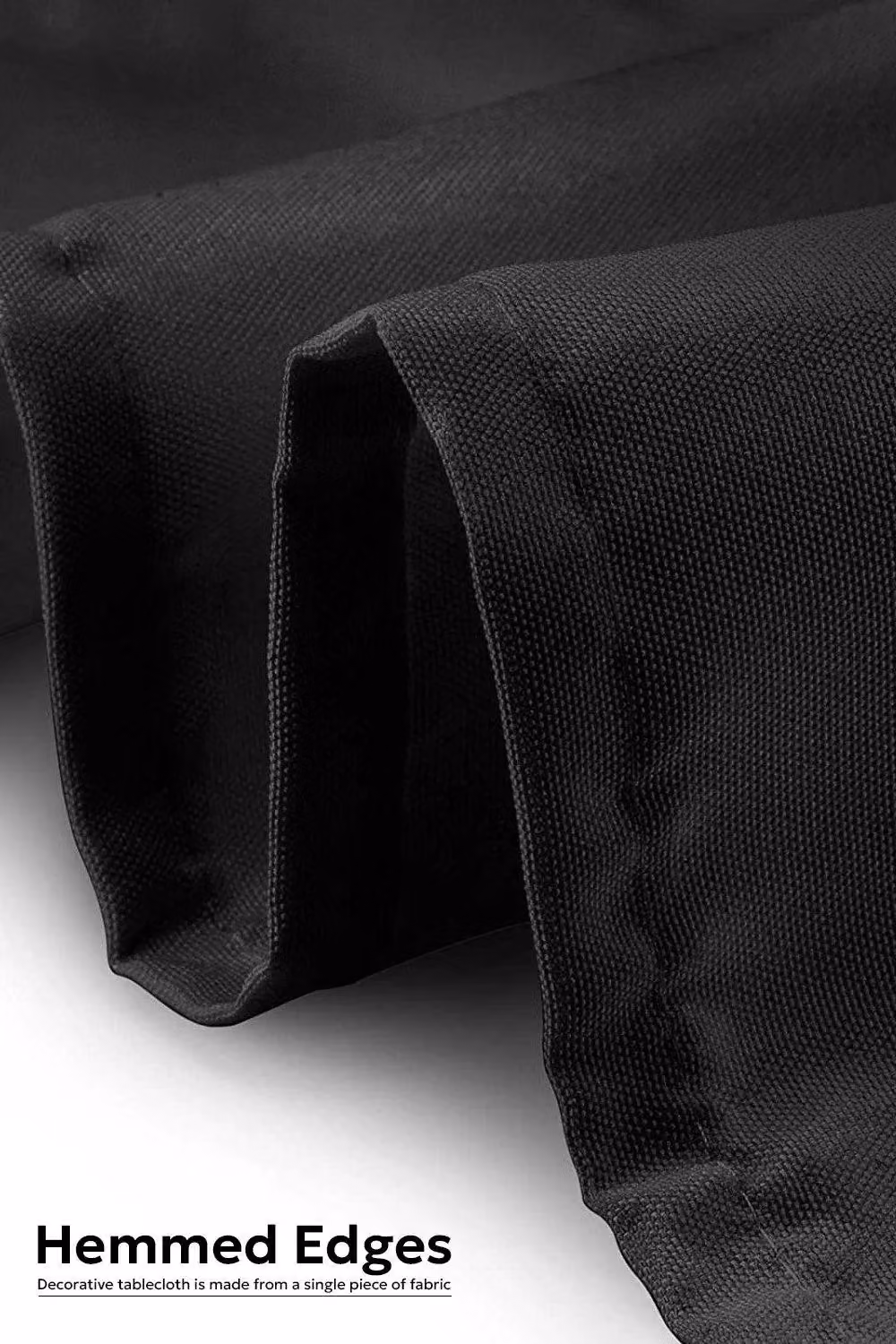 Neel Blue Premium Square Polyester Tablecloth in Black, 177.8 x 177.8 cm – 4