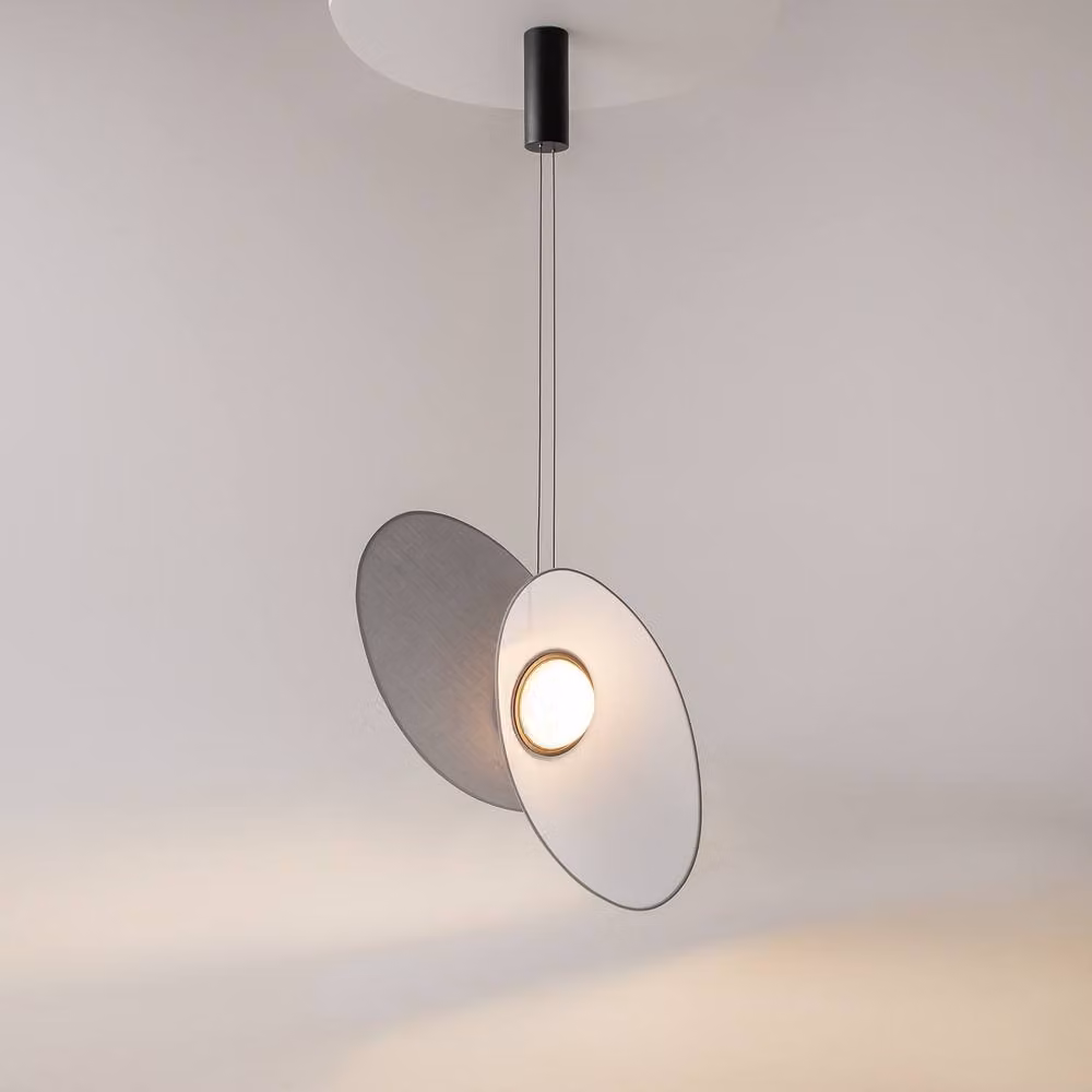 Netlighting Evolution Modern LED Pendant Ceiling Light with Grey Shade and Black Finish, 3000K Warm White, 400lm – 2